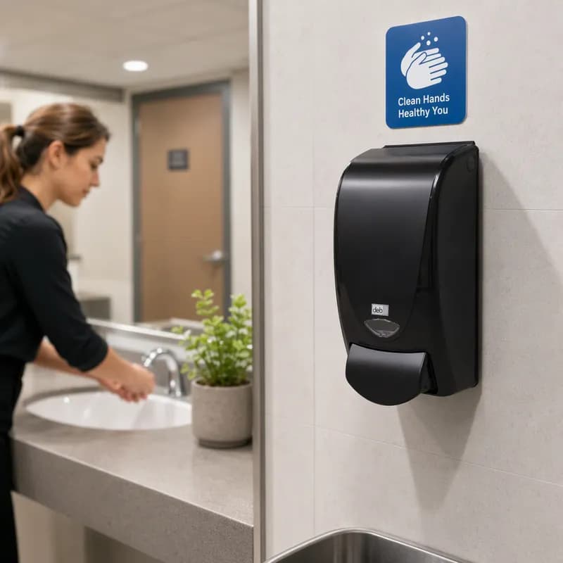 Proline Hand Sanitizer & Soap Dispenser Foam 1000 mL Black Plastic Green Tip 1/Each