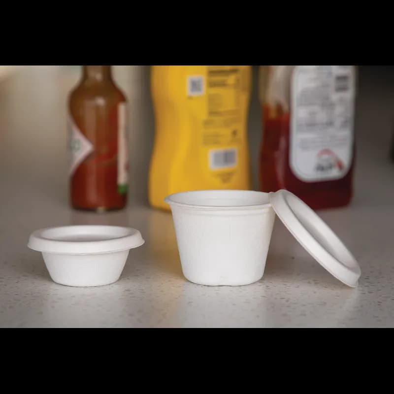 Lid Sugarcane For 4 OZ Souffle & Portion Cup 1800/Case