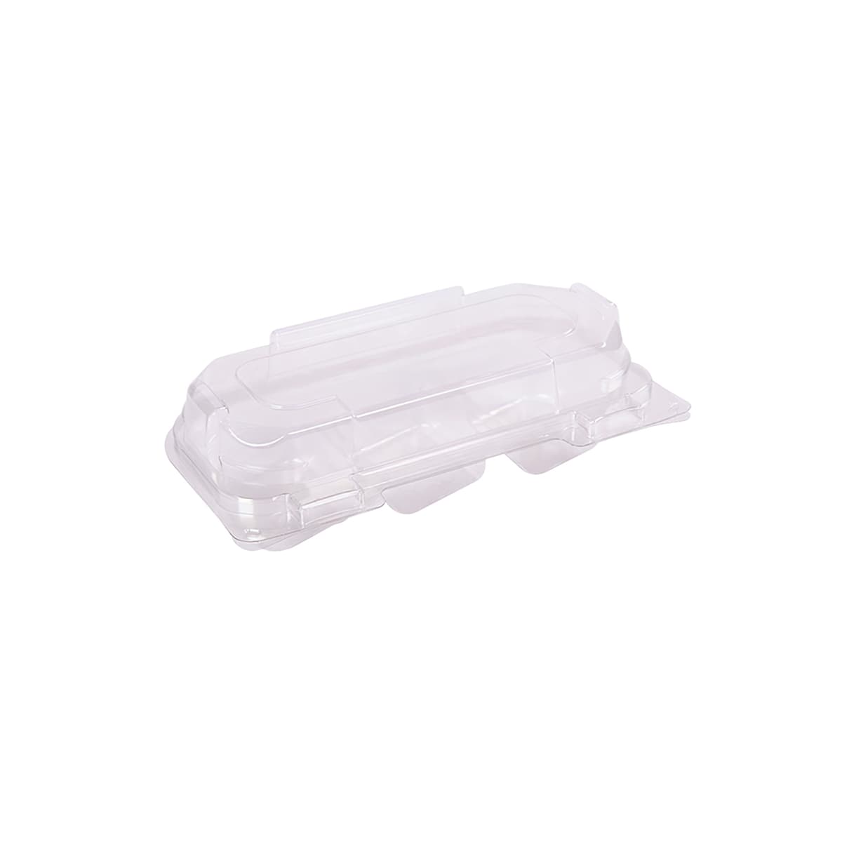 Macaron Mochi Hinged Container With Dome Lid 7.19X3.81X2.18 IN 6 Compartment PET Clear Rectangle Perforated 264/Case