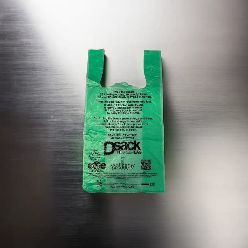 Bag 11.5X6.5X22 IN HDPE 13MIC Green T-Sack 500/Case