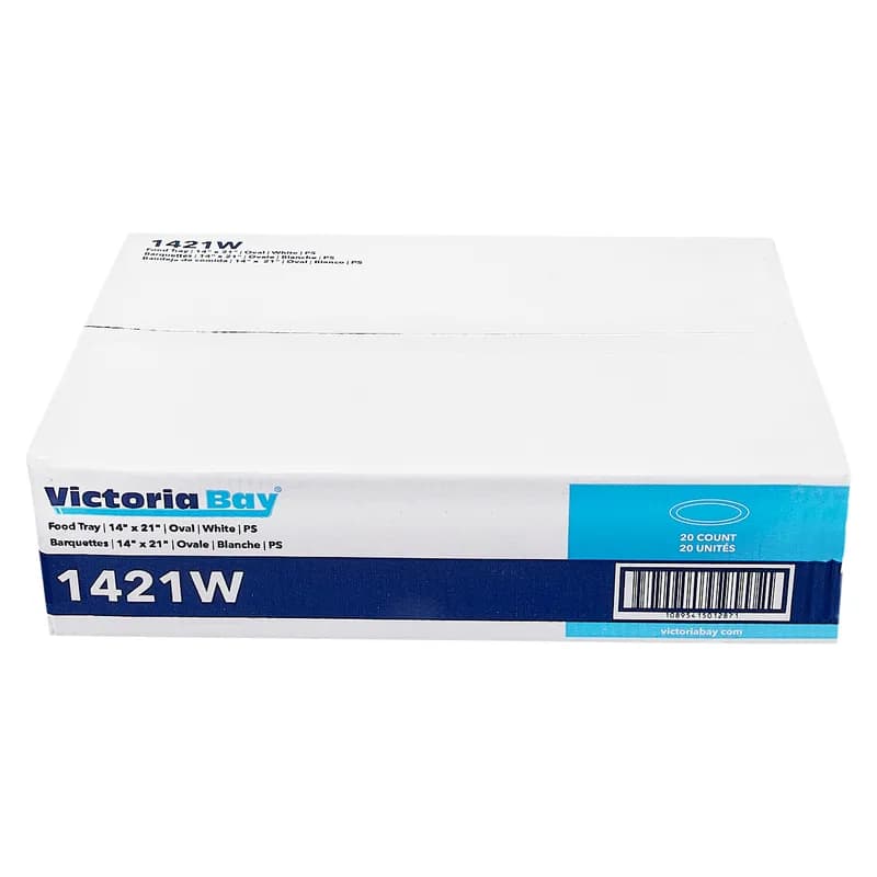Victoria Bay Serving Tray 14X21 IN PS White Oval 20/Case