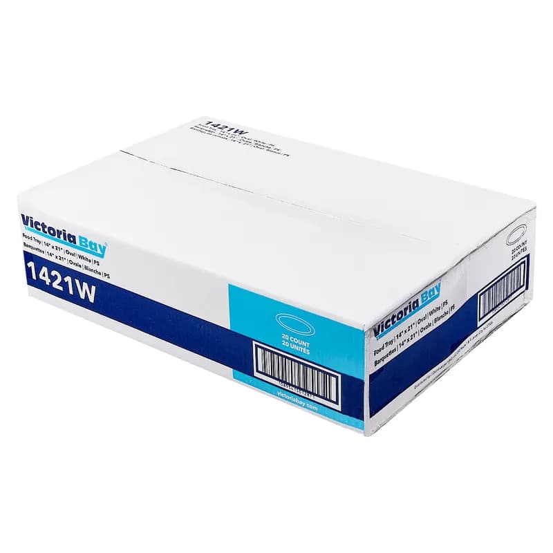 Victoria Bay Serving Tray 14X21 IN PS White Oval 20/Case