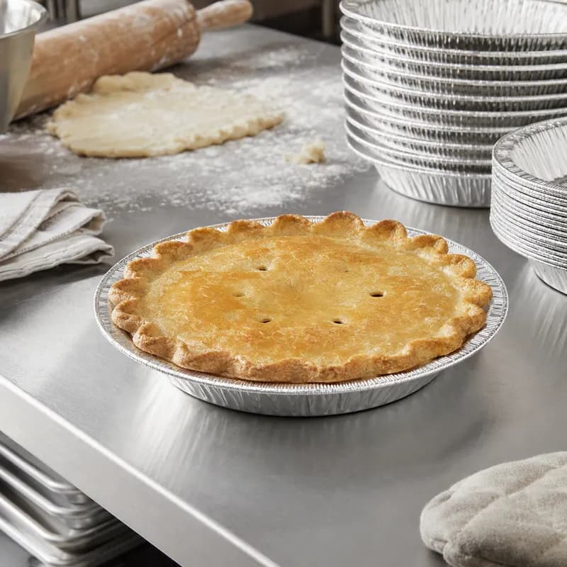 Pie Pan 9 IN Aluminum Silver Round Perforated 500/Case