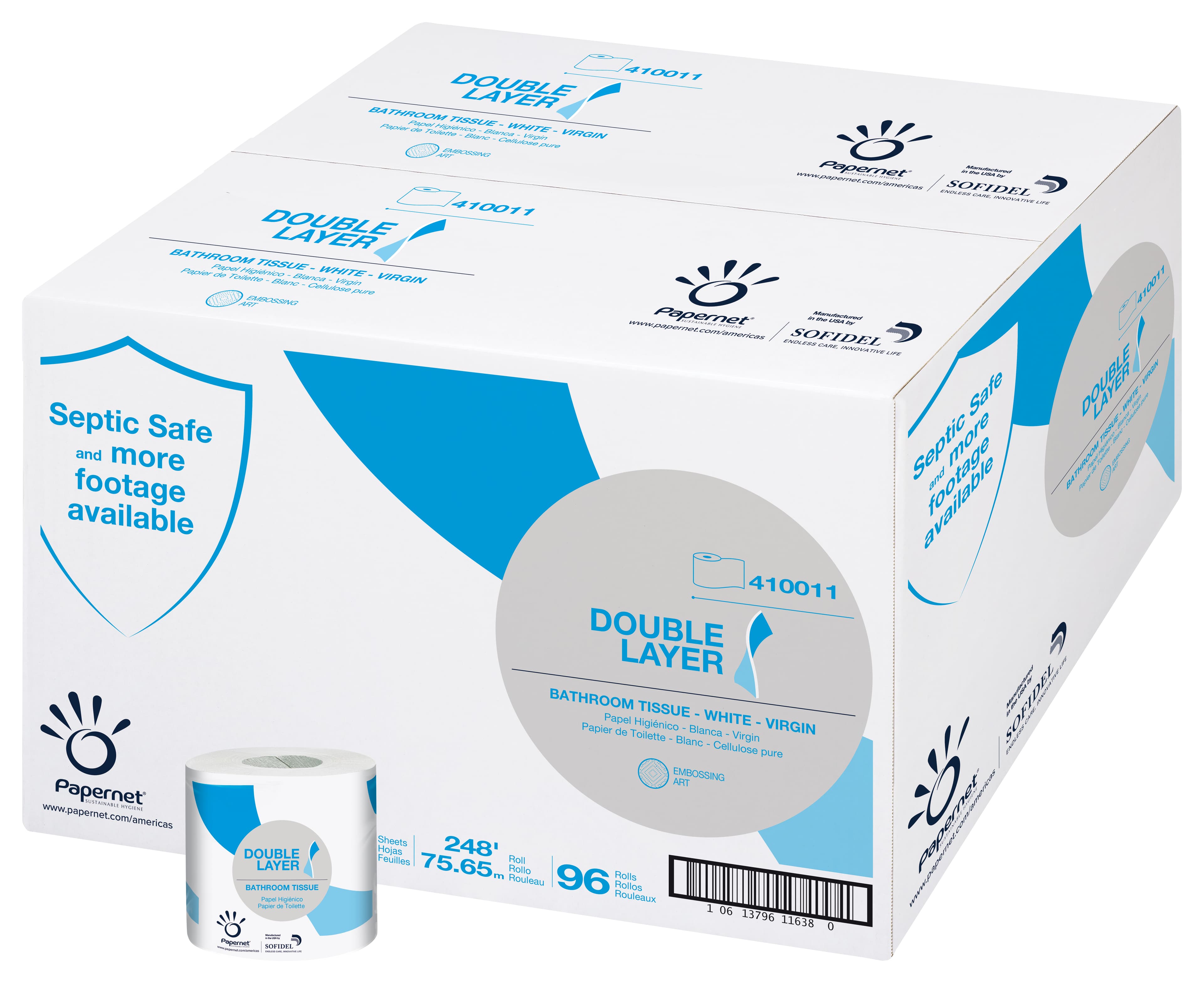 Heavenly Choice Toilet Paper & Tissue Roll 3.5IN X248FT 1PLY White 4.33IN Roll 1.61IN Core Diameter 96 Rolls/Case