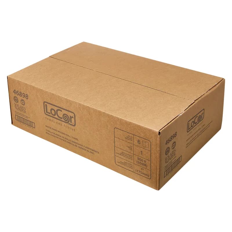 NVI Locor® Roll Paper Towel 7IN 850 FT White Hardwound 6 Rolls/Case
