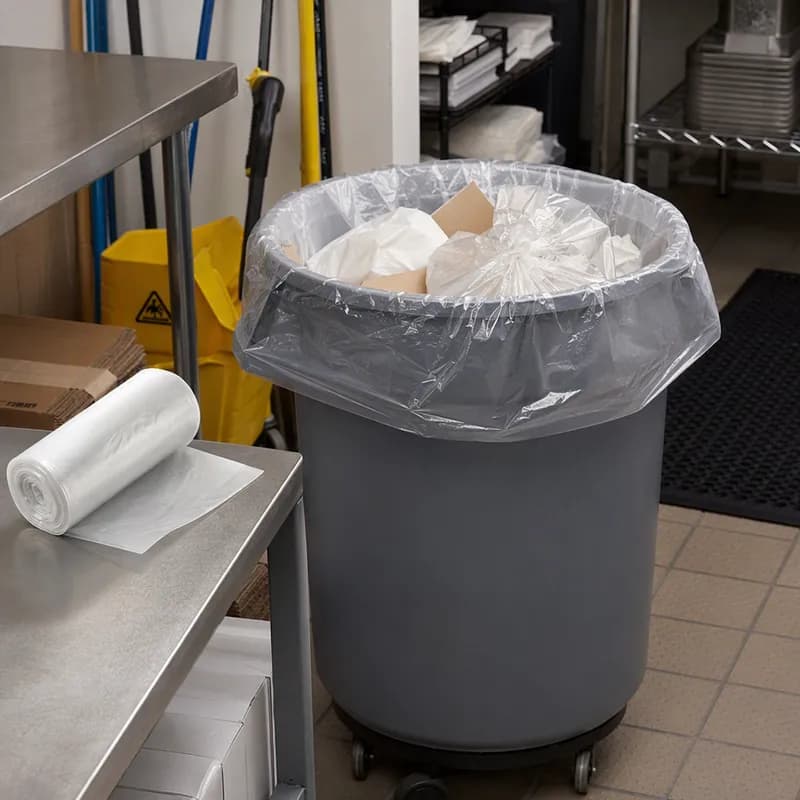 Heritage Can Liner 43X48 IN 56 GAL Natural HDPE 14MIC 25 Count/Pack 8 Packs/Case 200 Count/Case