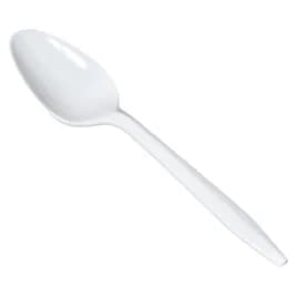 Plastic Plus Spoon White Medium Weight Retail 100 Count/Pack 24 Packs/Case 2400 Count/Case