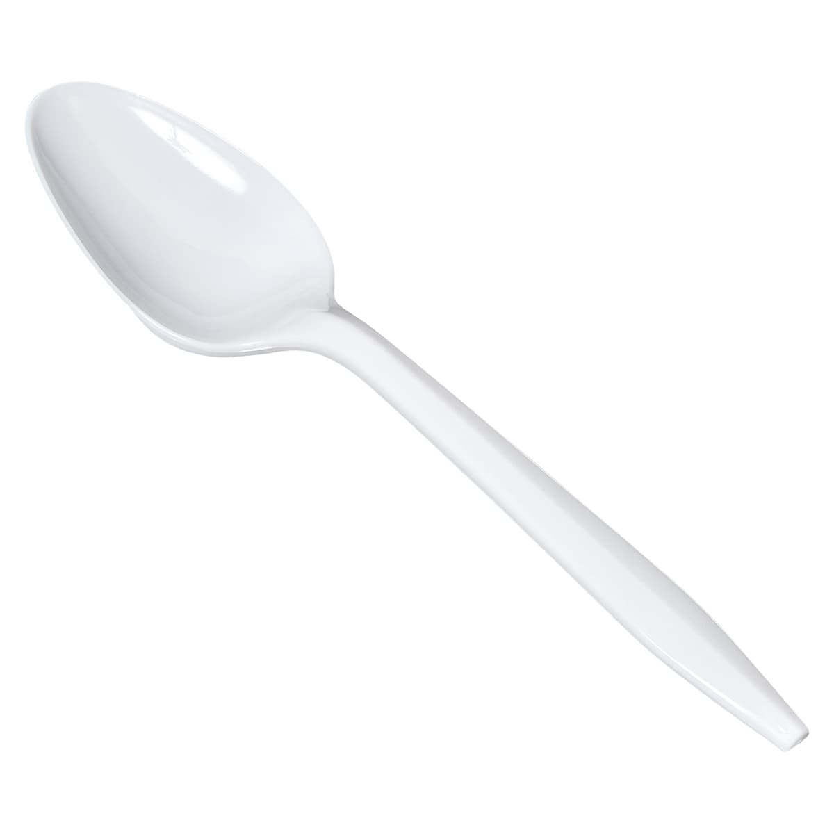 Plastic Plus Spoon White Medium Weight Retail 100 Count/Pack 24 Packs/Case 2400 Count/Case