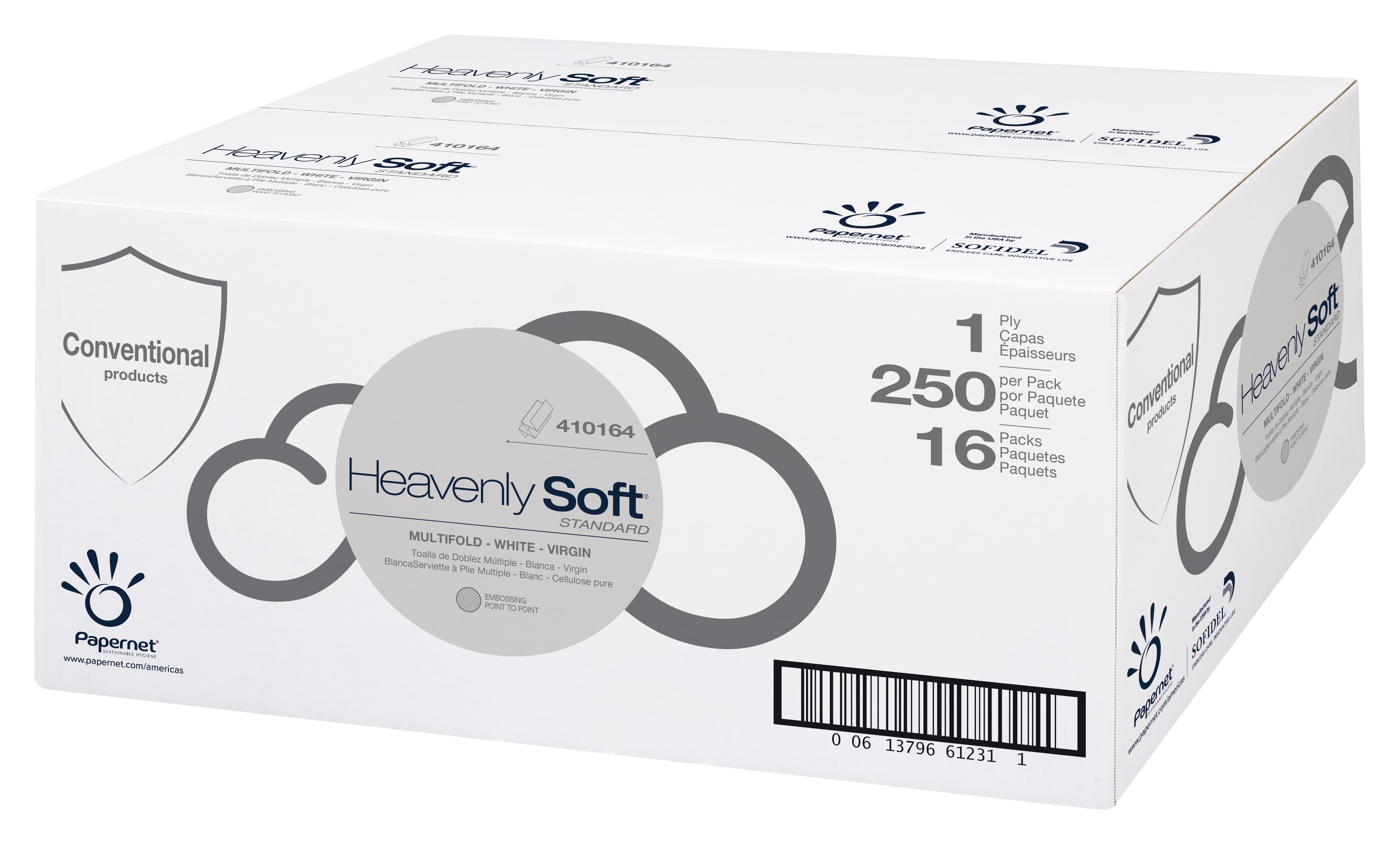Folded Paper Towel White Multifold 250 Sheets/Pack 16 Packs/Case 4000 Sheets/Case