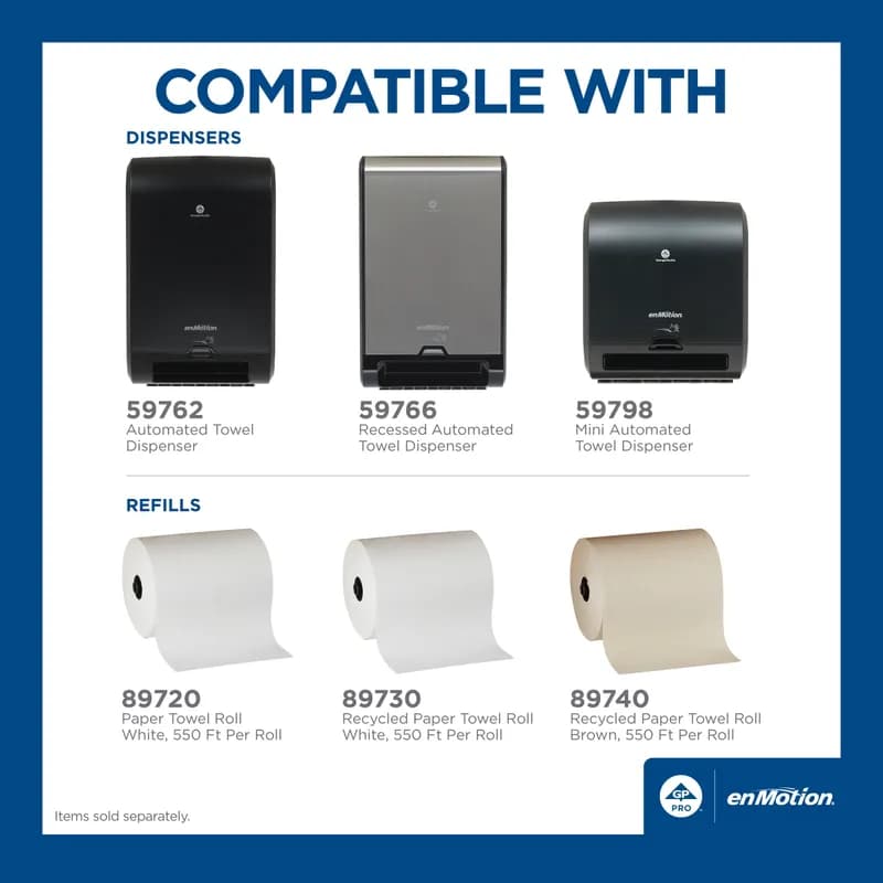 enMotion® Flex Paper Towel Dispenser 7.96X13.31X21.25 IN Stainless Steel Wall Mount 1-Roll Recessed Touchless 1/Each