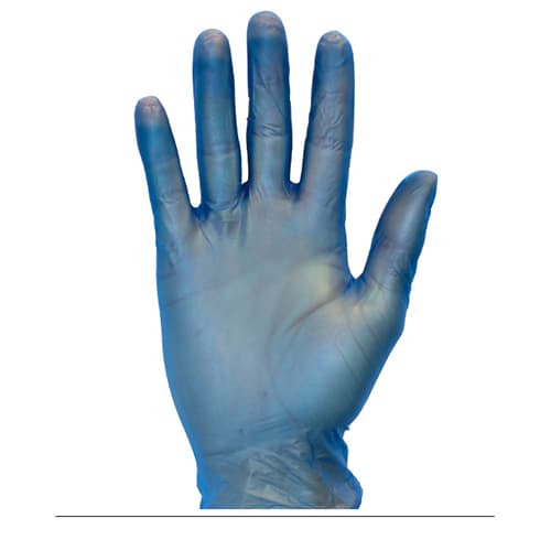 Gloves Small (SM) Blue Standard Vinyl Disposable Powder-Free 200 Count/Pack 10 Packs/Case 2000 Count/Case