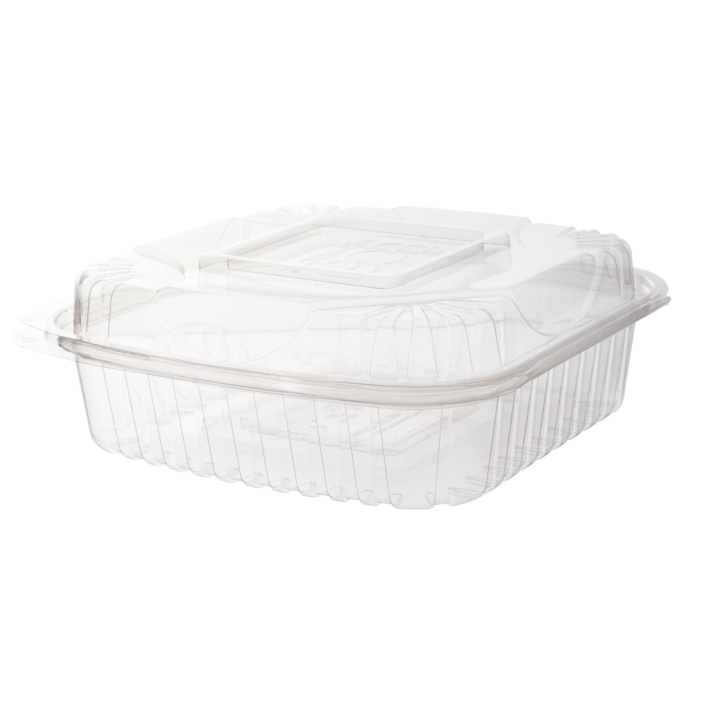 Take-Out Container Hinged 8X8X3 IN PLA Clear Square 160/Case