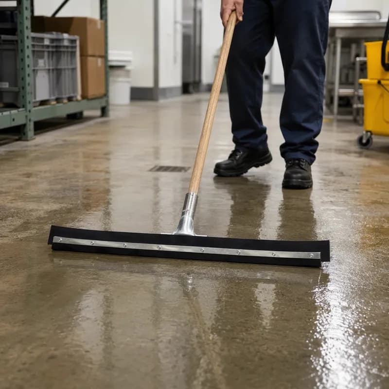 Floor Squeegee Heavy Duty Rubber Steel Black Straight With 18IN Head 1/Each
