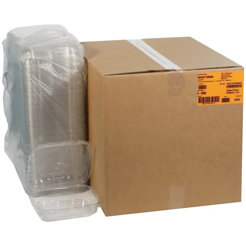 Clear Advantage® Take-Out Container Hinged With Dome Lid 8X8X2.875 IN RPET Clear Square 200/Case