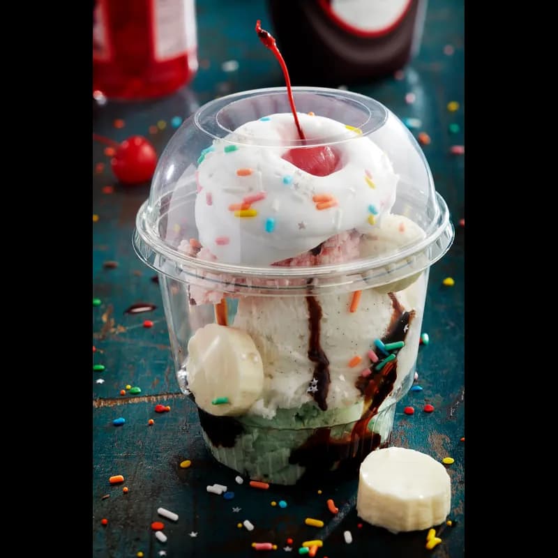 Dessert Container Base 12 OZ RPET Clear Round 1000/Case