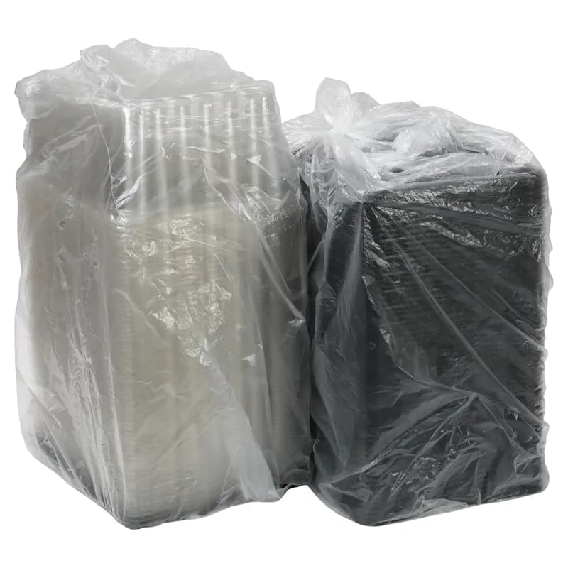 RoseDome Cake Container & Lid Combo With Dome Lid 1/4 Size 15X11X6 IN PET Clear Black Rectangle 60/Case