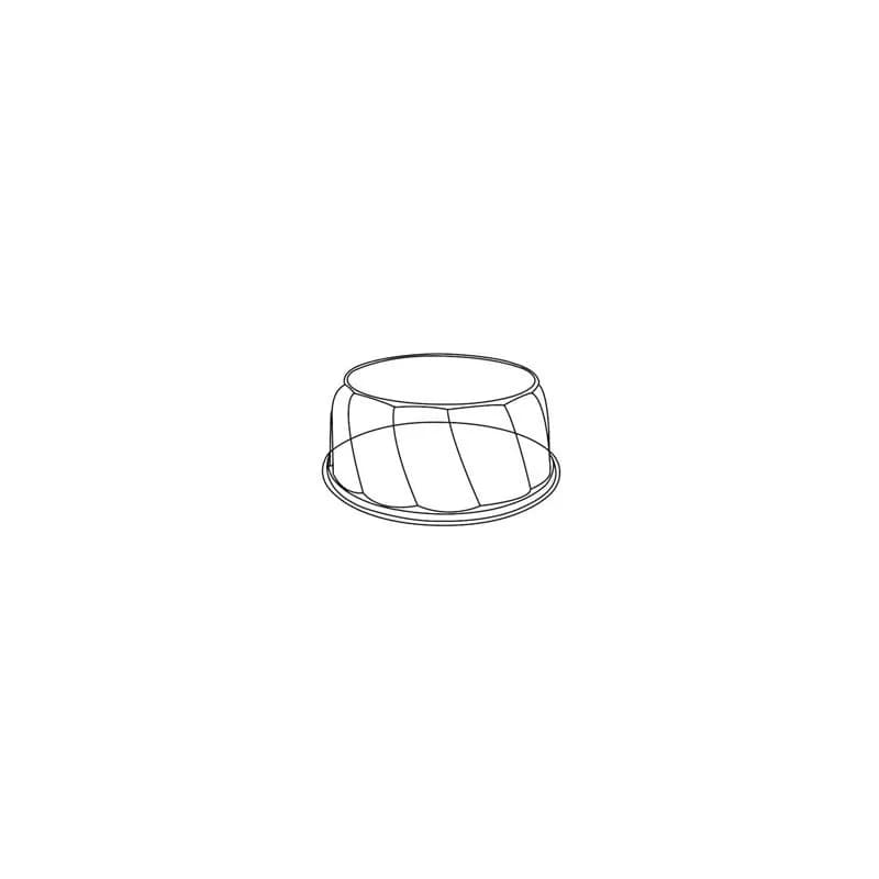Lid Dome 11.88X5.38 IN 1 Compartment PET Clear For Tall Base & Lid Combo Container Swirl 100/Case