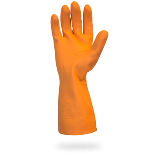 Safety Zone® Gloves Large (LG) 12 IN Orange 28MIL HD Neoprene Latex Blend Flock Lined Diamond Grip 12 Ct/Box 10 Box/Case