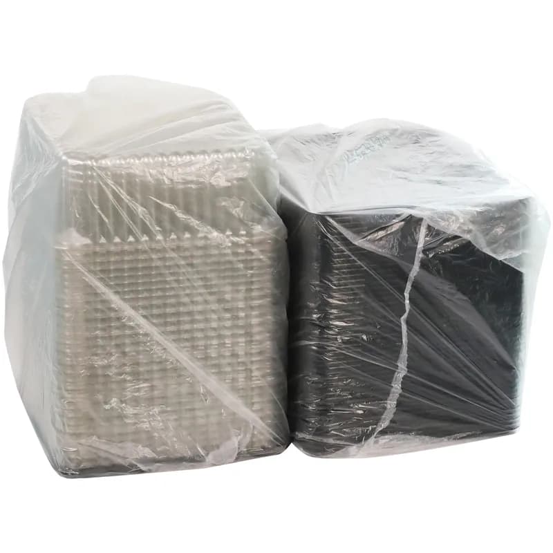 Bakery Tray & Lid Combo With Dome Lid 1/4 Size 14.5X10.75X4.25 IN PET Black Clear Fluted 50/Case