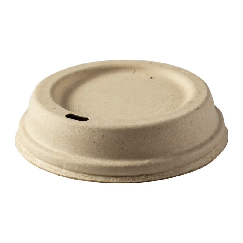 PrimeWare® Lid Dome Sugarcane For 12-24 OZ Hot Cup Sip Through 500/Case