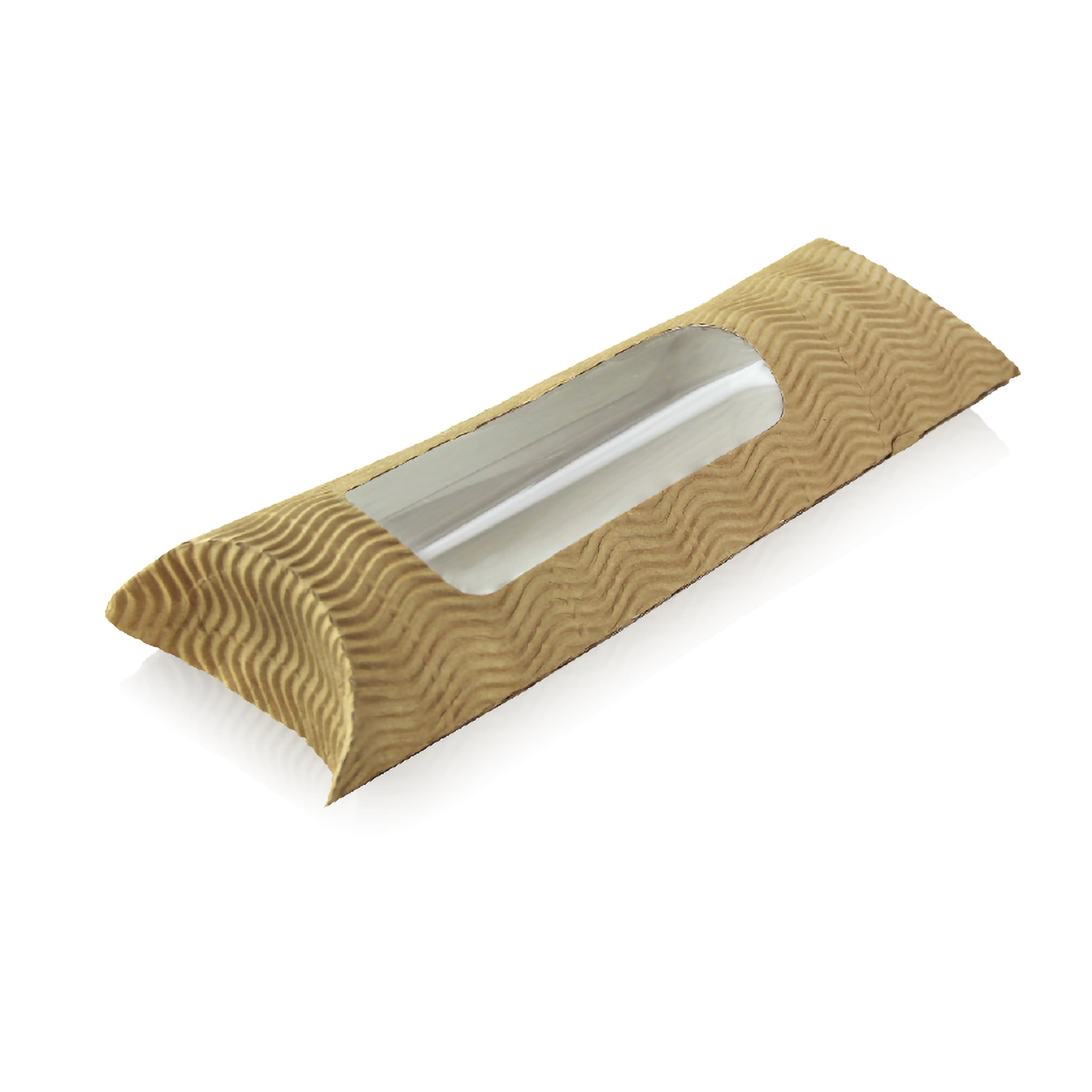 Bakery Box Large (LG) 11X4.3X2.2 IN Paper Kraft Rectangle With Window 25 Count/Pack 10 Packs/Case 250 Count/Case