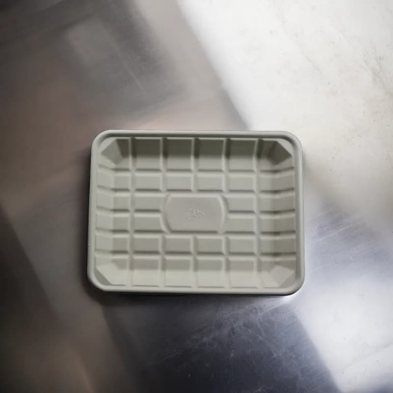 9P Tray 11.7X9.1X1.2 IN 1 Compartment Pulp Fiber Kraft Rectangle 500/Case