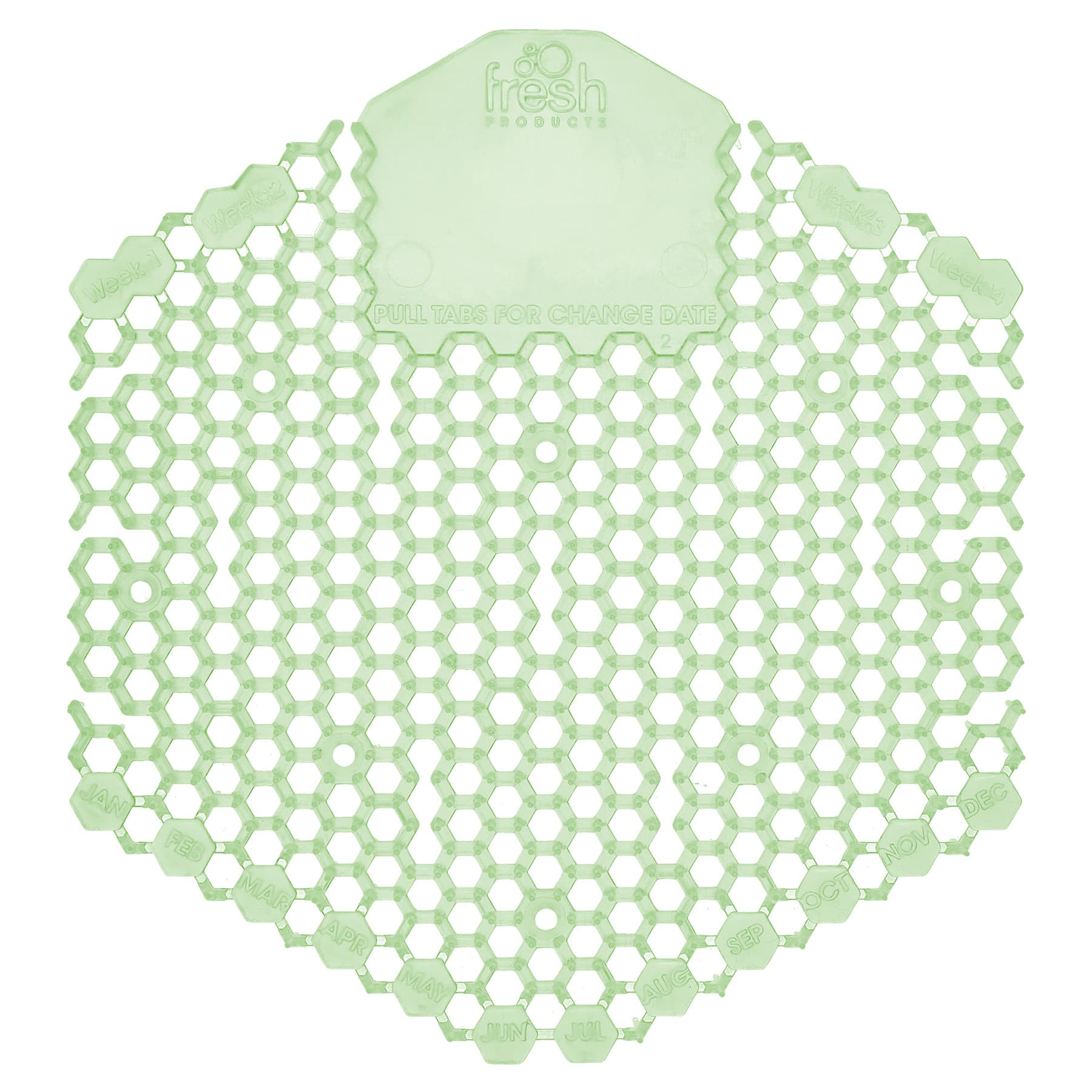 Wave 3D Urinal Screen Herbal Mint Green EVA 7X6.5X0.66 IN Deodorizer 10 Count/Pack 6 Packs/Case 60 Count/Case