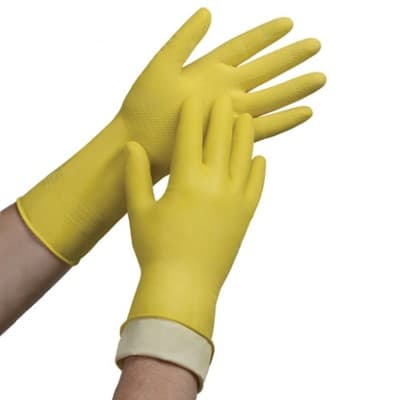Gloves XL Yellow Rubber Latex Disposable 12/Dozen