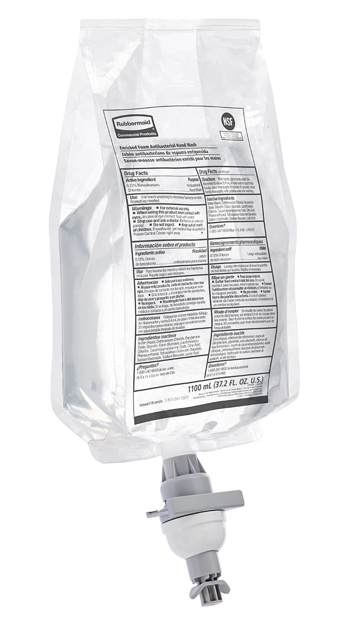 Hand Soap Foam 1.1 L Clear E2 Rated Enriched FDA Approved 4/Case