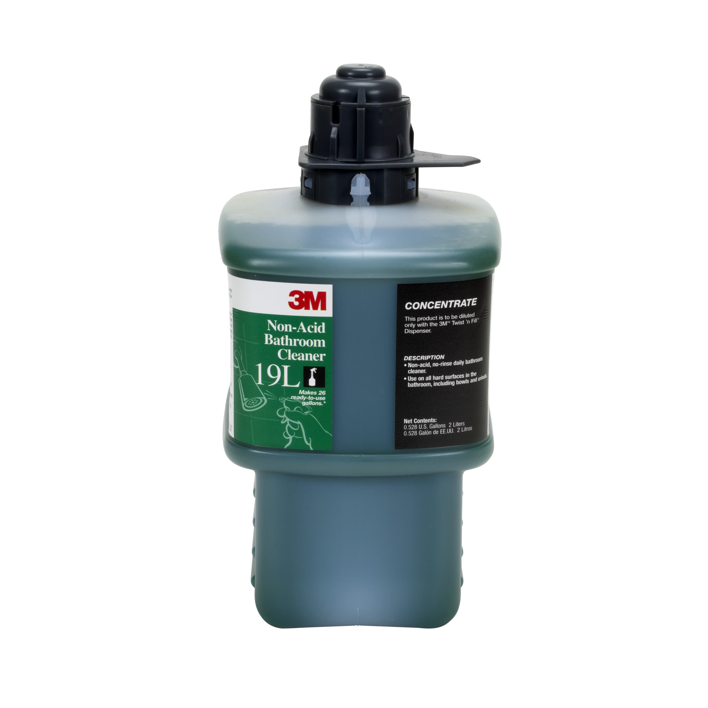 3M™ 19L Pleasant Scent Restroom Cleaner 2 L Concentrate No Rinse With Gray Cap 6/Case