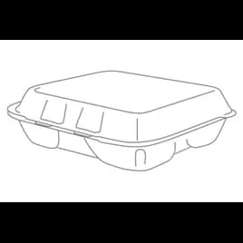 Regal Take-Out Container Hinged 7.63X8.31X2.25 IN Polystyrene Foam White Not Vented Grease Resistant 200/Case