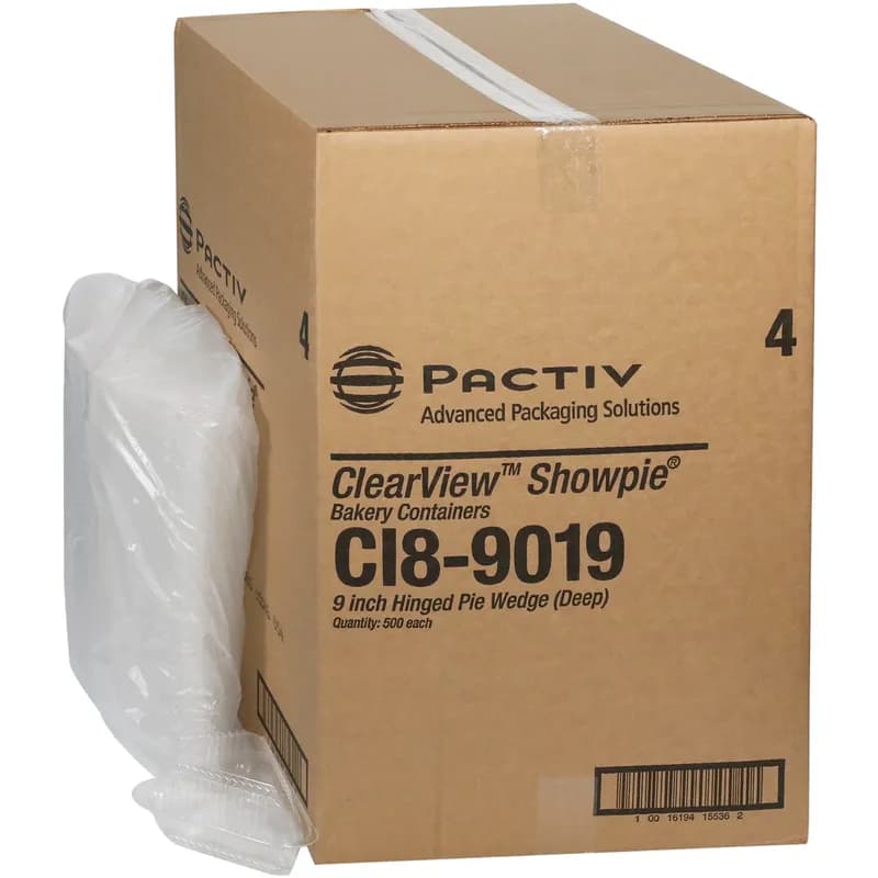 Pie Slice Hinged Container With Dome Lid 9 OZ 5.4X5.4X2.4 IN OPS Clear Triangle Deep 500/Case
