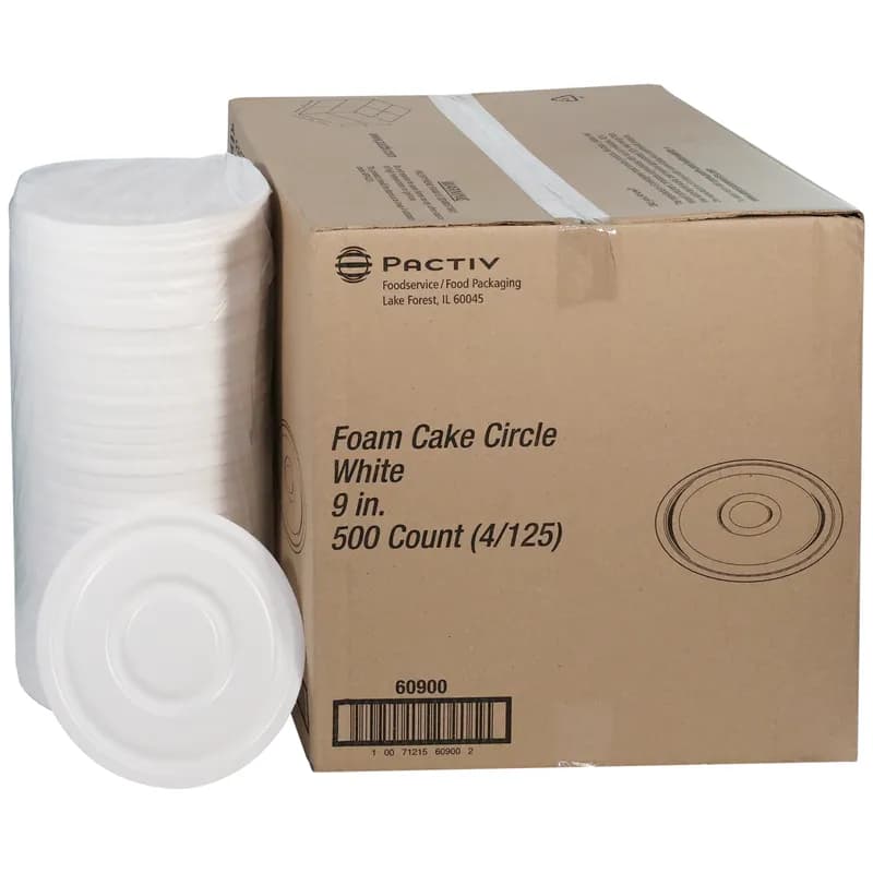 Cake Circle 9 IN Polystyrene Foam White Round 500/Case