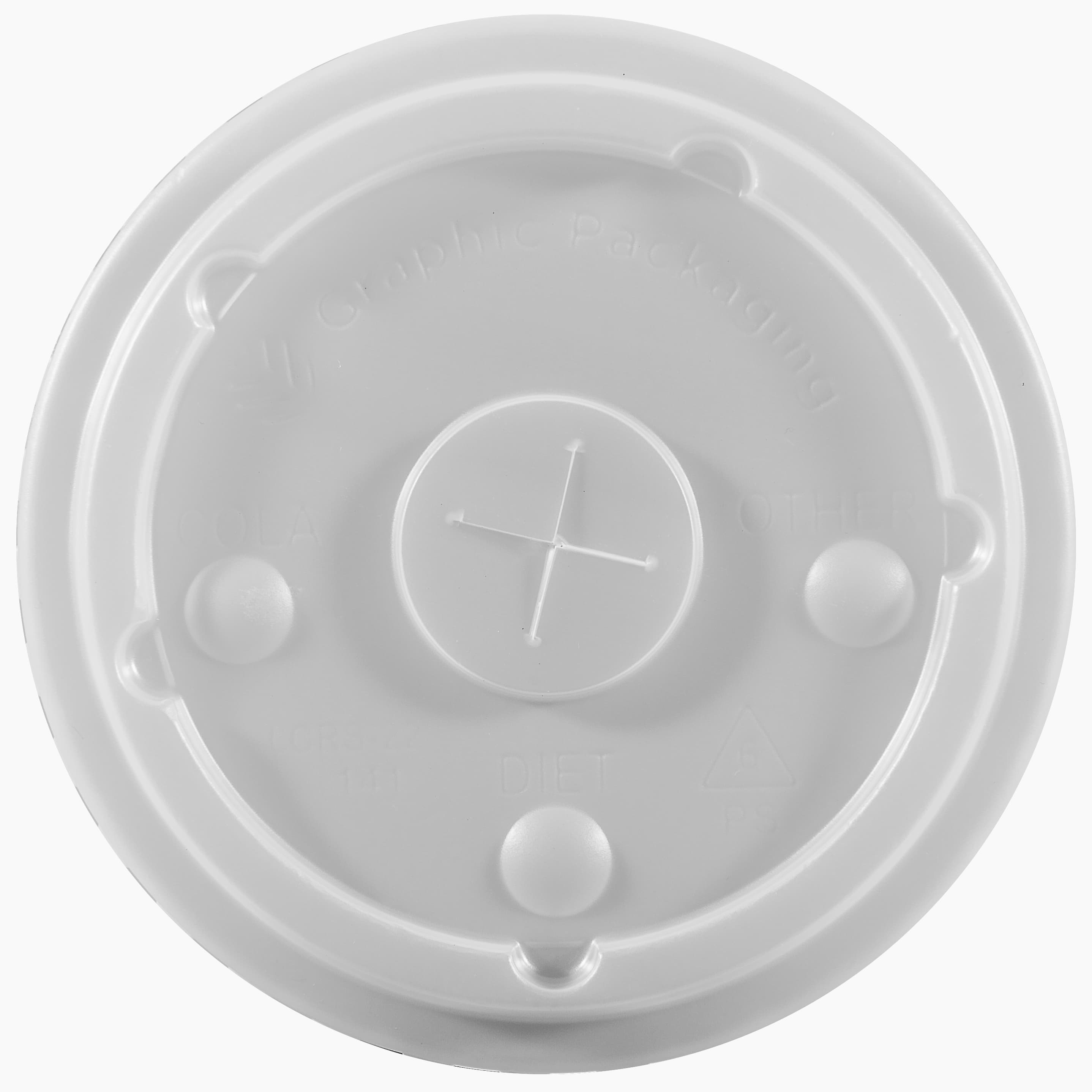 Lid Flat PS Translucent For 12-24 OZ Cold Cup With Hole Identification 1000/Case