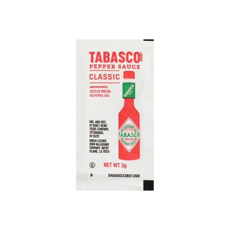 Tobasco Hot Sauce 3 G 200/Case