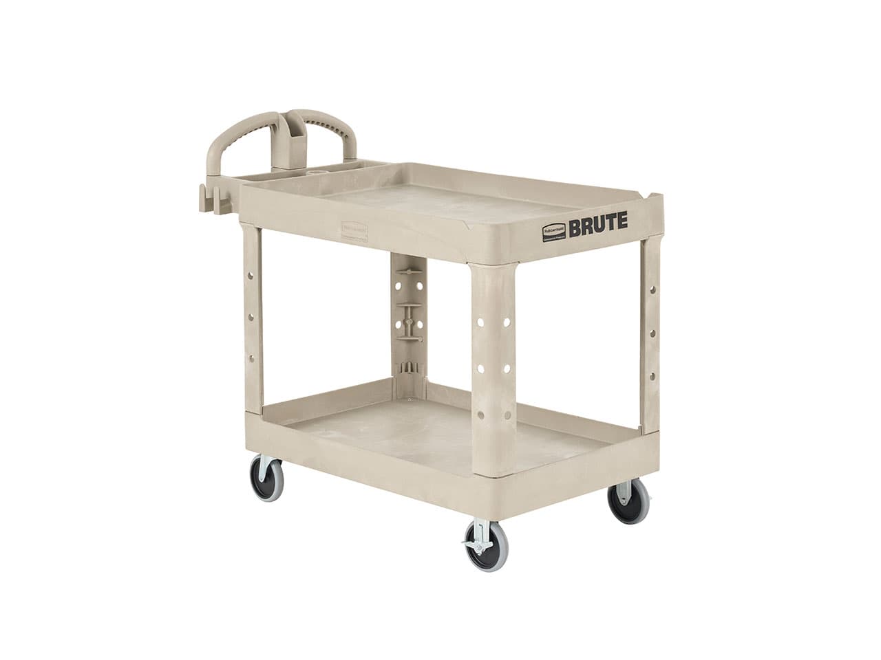 Brute® Utility Cart Small 39X18X33.25 IN 500 LB Beige Resin Heavy Duty Ergonomic Handle 5 IN TPR Caster 1/Each