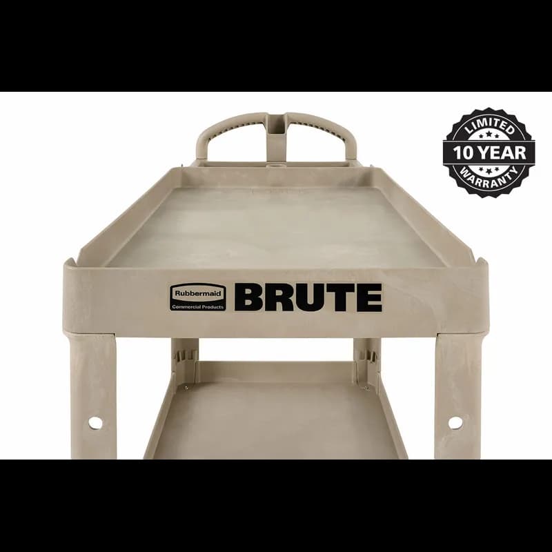 Brute® Utility Cart Small 39X18X33.25 IN 500 LB Beige Resin Heavy Duty Ergonomic Handle 5 IN TPR Caster 1/Each