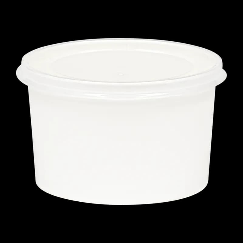 Soup Food Container Base 16 OZ SBS Paperboard White Squat Leak Resistant 500/Case