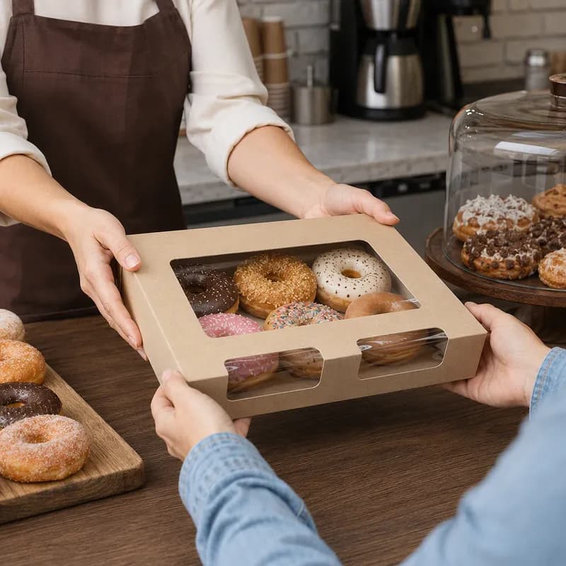 Donut Box 6 CT Paperboard Rectangle 150/Case