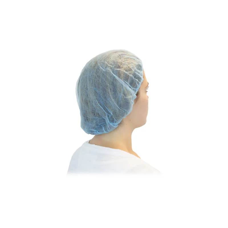 Bouffant Cap 24 IN Blue Spunbond Polypropylene 100 Count/Pack 10 Count/Case