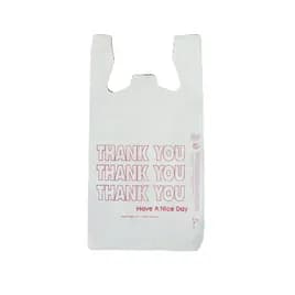 Bag 1/6 HDPE 12MIC White Thank You T-Sack 1000/Case