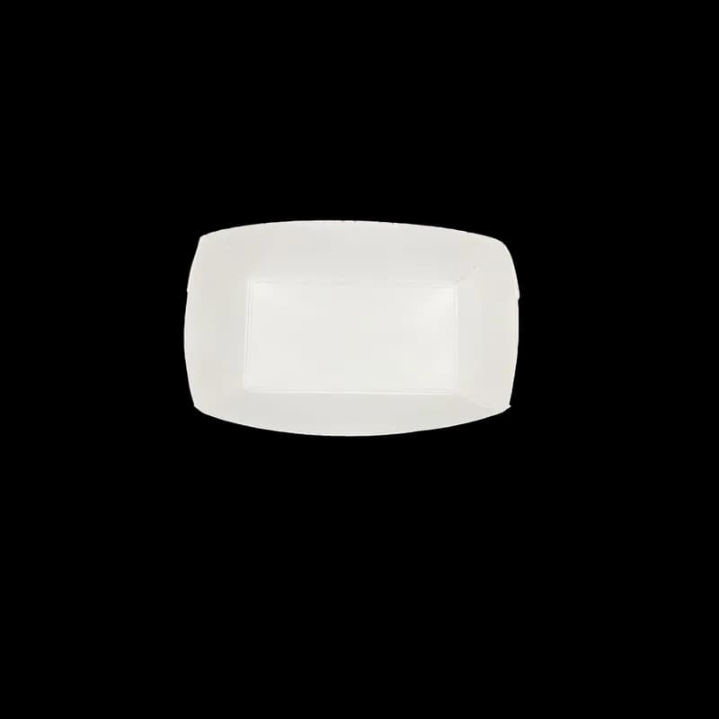 Food Tray 0.375 LB Paper White Red Rectangle 1000/Case