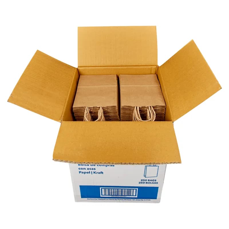 Victoria Bay Shopper Bag 5.25X3.25X8.375 IN Paper 60# Kraft Gusset 250/Case