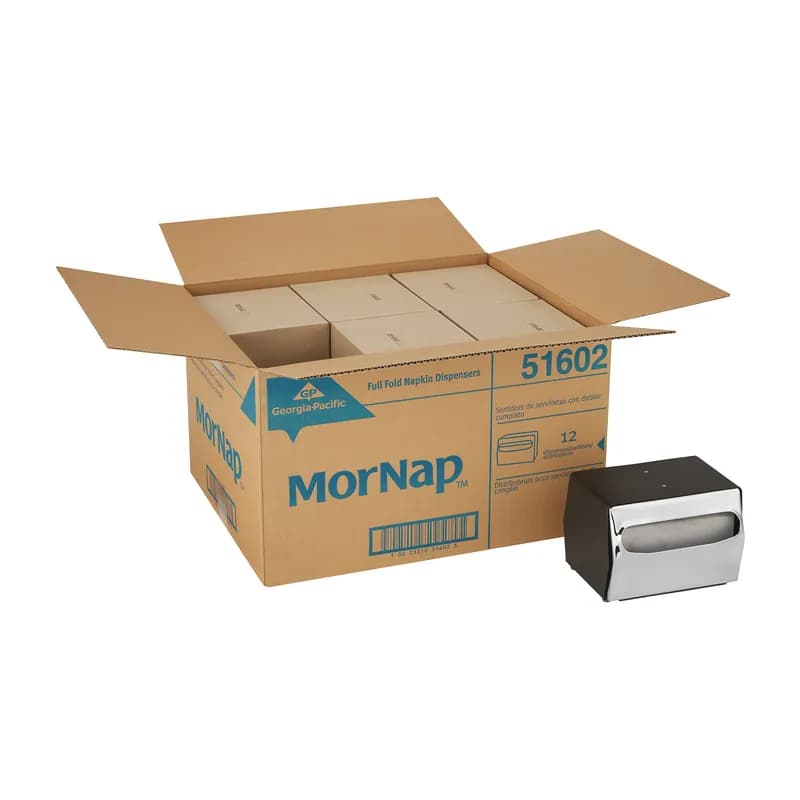Dixie® Napkin Dispenser 6X7.50X5.375 IN Chrome Black Steel Tabletop 1/Each