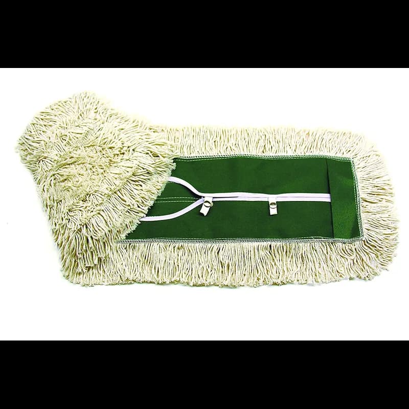 MaxiDust® Dust Mop Head 36X5 IN White Green Cotton Cut End 1/Each