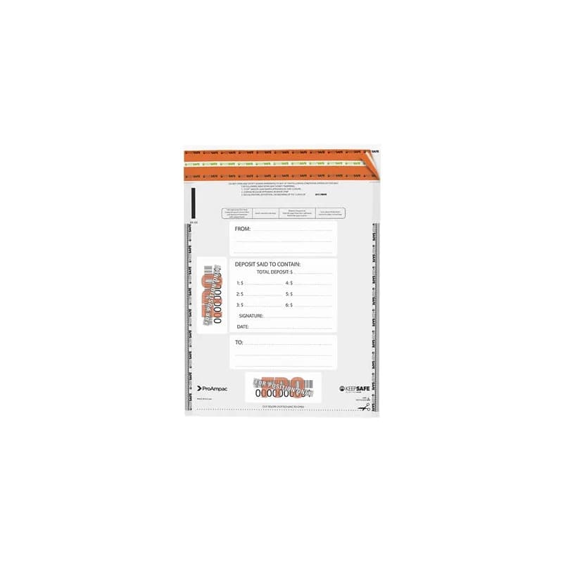 Deposit Bag 9.75X12 IN Plastic Barcode 100/Pack