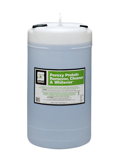 Peroxy Protein Remover, Cleaner & Whitener No Scent Food Processing Detergent 15 GAL Food Contact Acidic Liquid 1/Drum