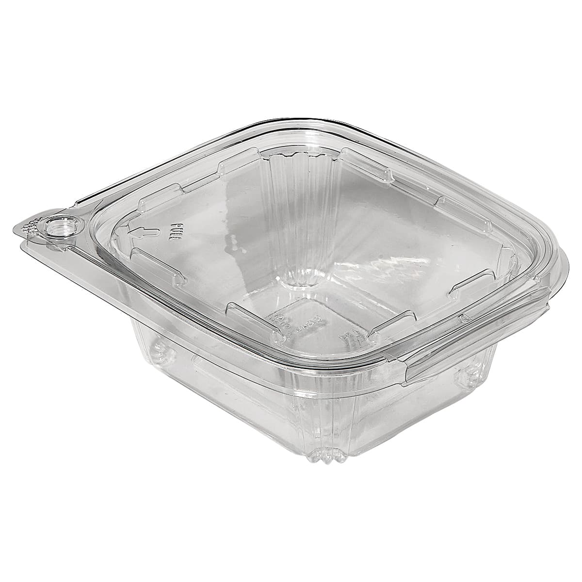 Deli Container Hinged With Flat Lid 12 OZ RPET Clear Rectangle Tamper-Evident 240/Case