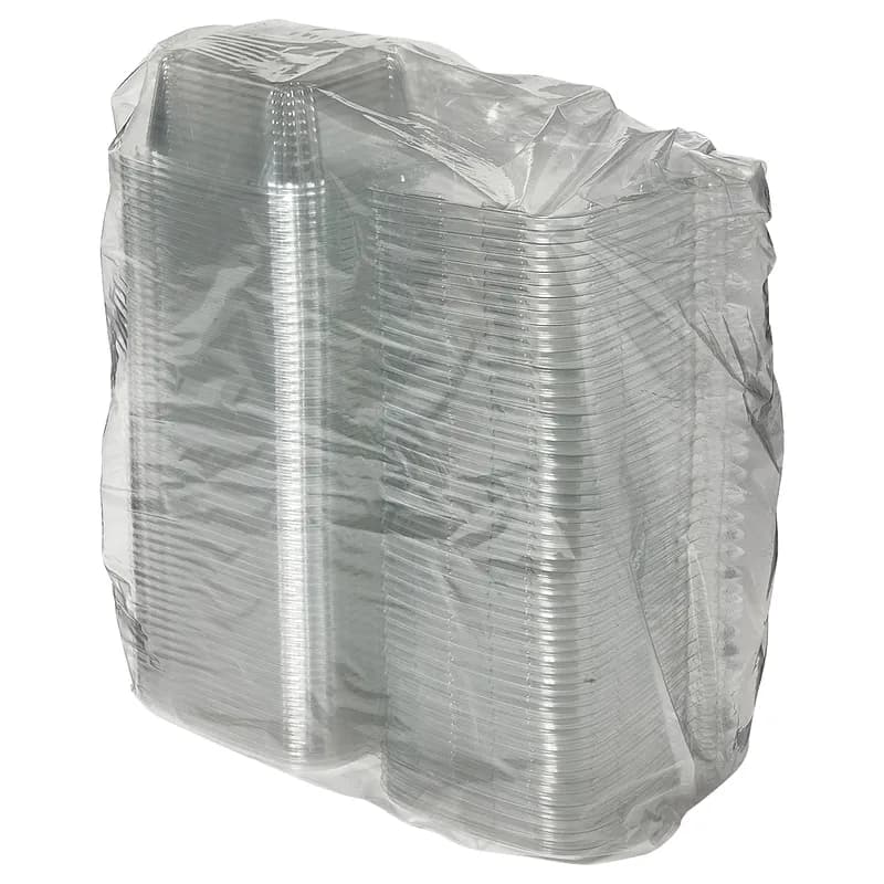 Deli Container Hinged With Flat Lid 12 OZ RPET Clear Rectangle Tamper-Evident 240/Case
