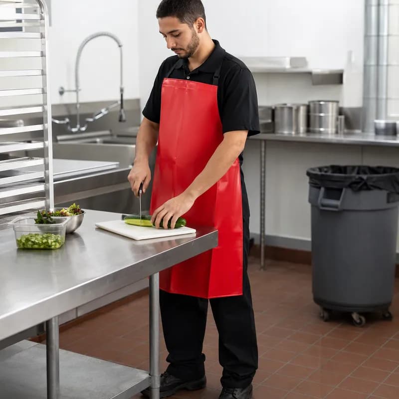 Apron Standard Size 37 IN Red Vinyl 1/Each